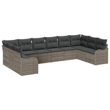 Garden Sofa Set Grey 344 x 177,5 x 85 cm Poly Rattan