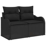 Garden Sofa Set 10 pcs Black Poly Rattan