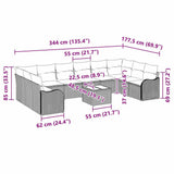Garden Sofa Set Black 55 x 55 x 37 cm Poly Rattan - Extra Image