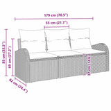 Garden Sofa Set Black Poly Rattan