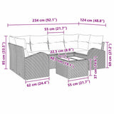 Garden Sofa Set Black 55 x 55 x 37 cm Poly Rattan