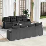 Garden Sofa Set 7 pcs Black 55 x 55 x 37 cm Poly Rattan