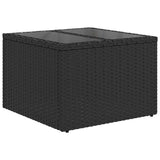 Garden Sofa Set 9 pcs Black 55 x 55 x 37 cm Poly Rattan - Rear View