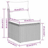 Garden Sofa Set 9 pcs Black 55 x 55 x 37 cm Poly Rattan - Extra Image