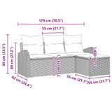 Garden Sofa Set Black Poly Rattan - Low Angle
