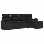 Garden Sofa Set 5 pcs Black Poly Rattan