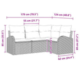 Garden Sofa Set 4 pcs Black Poly Rattan