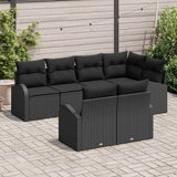 Garden Sofa Set Black Poly Rattan - Side View