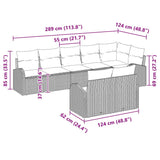 Garden Sofa Set 8 pcs 289 x 124 x 85 cm Poly rattan - Extra Image