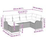 Garden Sofa Set 6 pcs Black Poly Rattan