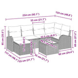 Garden Sofa Set 7 pcs Black Poly Rattan