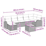 Garden Sofa Set with Cushion 8 pcs Black Poly rattan