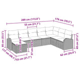 Garden Sofa Set with Cushion 8 pcs Black Poly Rattan