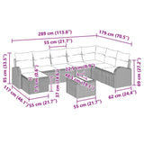 Garden Sofa Set with Cushion 9 pcs Black Poly rattan - Extra Image