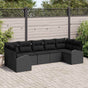 Garden Sofa Set 7 pcs 7-Seaters Black Poly Rattan