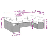 Sofa Set with Cushion Black Poly Rattan
