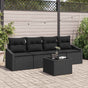 Sofa Set 5 pcs Black 55 x 55 x 37 cm Poly Rattan