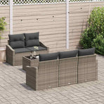 Sofa Set 6 pcs Grey 55 x 55 x 37 cm Poly Rattan