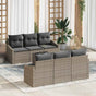 Sofa Set 7 pcs Grey 55 x 55 x 37 cm Poly Rattan