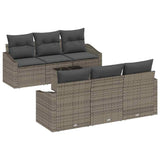 Garden Sofa Set with Cushion Manual 7 pcs Grey 55 x 55 x 37 cm - Front View