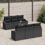Garden Sofa Set with Cushion Manual 7 pcs Black 55 x 55 x 37 cm - Side View