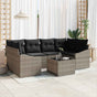 Sofa Set 7 pcs Grey 55 x 55 x 37 cm Poly Rattan