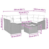 Garden Sofa Set with Cushion Manual 7 pcs Black 55 x 55 x 37 cm - Extra Image