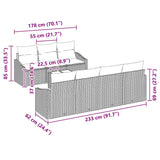 Garden Sofa Set with Cushion Manual 8 pcs Grey 55 x 55 x 37 cm - Low Angle