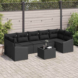 Sofa Set with Cushion Manual Black 55 x 55 x 37 cm Poly Rattan