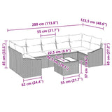 Garden Sofa Set with Cushion Manual 8 pcs Black 55 x 55 x 37 cm - Extra Image
