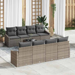 Sofa Set 9 pcs Grey 55 x 55 x 37 cm Poly Rattan