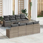 Sofa Set 9 pcs Grey 55 x 55 x 37 cm Poly Rattan