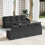 Garden Sofa Set with Cushion Manual 9 pcs Black 55 x 55 x 37 cm