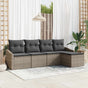 Sofa Set 5 pcs Grey Poly Rattan