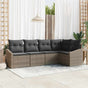 Sofa Set 5 pcs Grey Poly Rattan