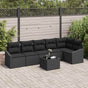 Sofa Set 7 pcs Black Poly Rattan