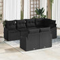Sofa Set 7 pcs Black Poly Rattan