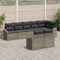 Sofa Set 8 pcs Grey Poly Rattan