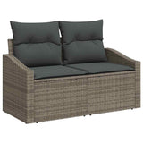 Sofa Set with Cushion 8 pcs Grey Poly Rattan - Top-Down View