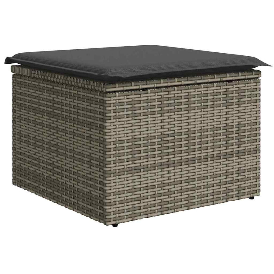 Sofa Set 6 pcs Grey Poly Rattan