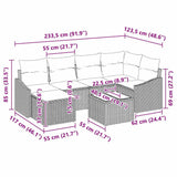 Garden Sofa Set 7 pcs Black Poly rattan - Extra Image