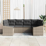 Sofa Set 6 pcs Grey Poly Rattan