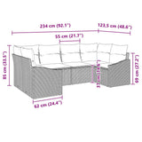 Sofa Set 6 pcs Grey Poly Rattan