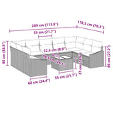 Garden Sofa Set 10 pcs Grey Poly rattan - Extra Image