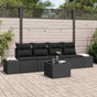 Sofa Set 5 pcs Black 55 x 55 x 37 cm Poly Rattan