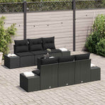 Garden Sofa Set 7 pcs Black Poly Rattan