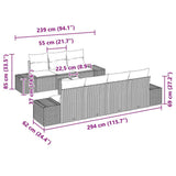 Garden Sofa Set with Cushion 8 pcs Black Poly Rattan - Low Angle