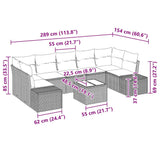 Garden Sofa Set 8 pcs Black Poly rattan - Extra Image