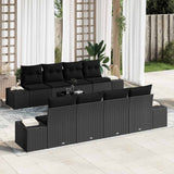 Garden Sofa Set with Cushion 7 pcs Black 294 x 62 x 69 cm
