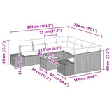 Garden Sofa Set 9 pcs Black Poly Rattan